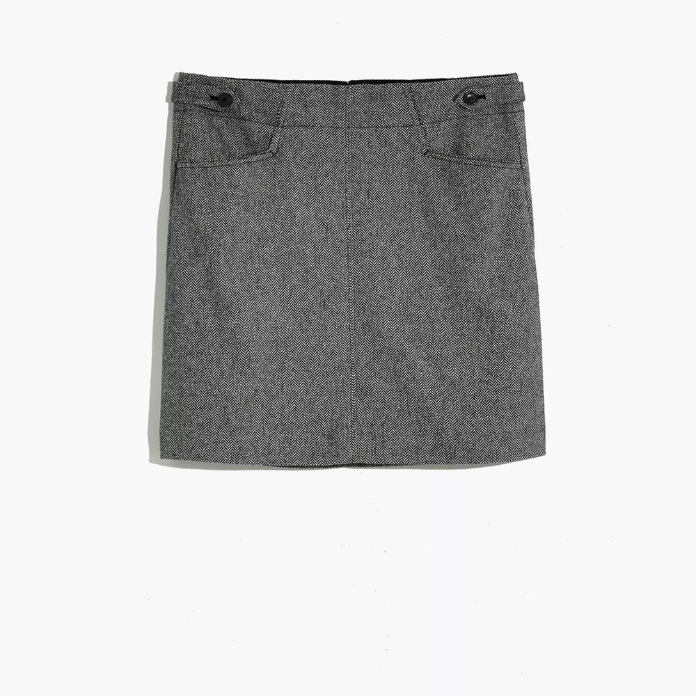 Madewell Herringbone Assembly A-Line Mini Skirt